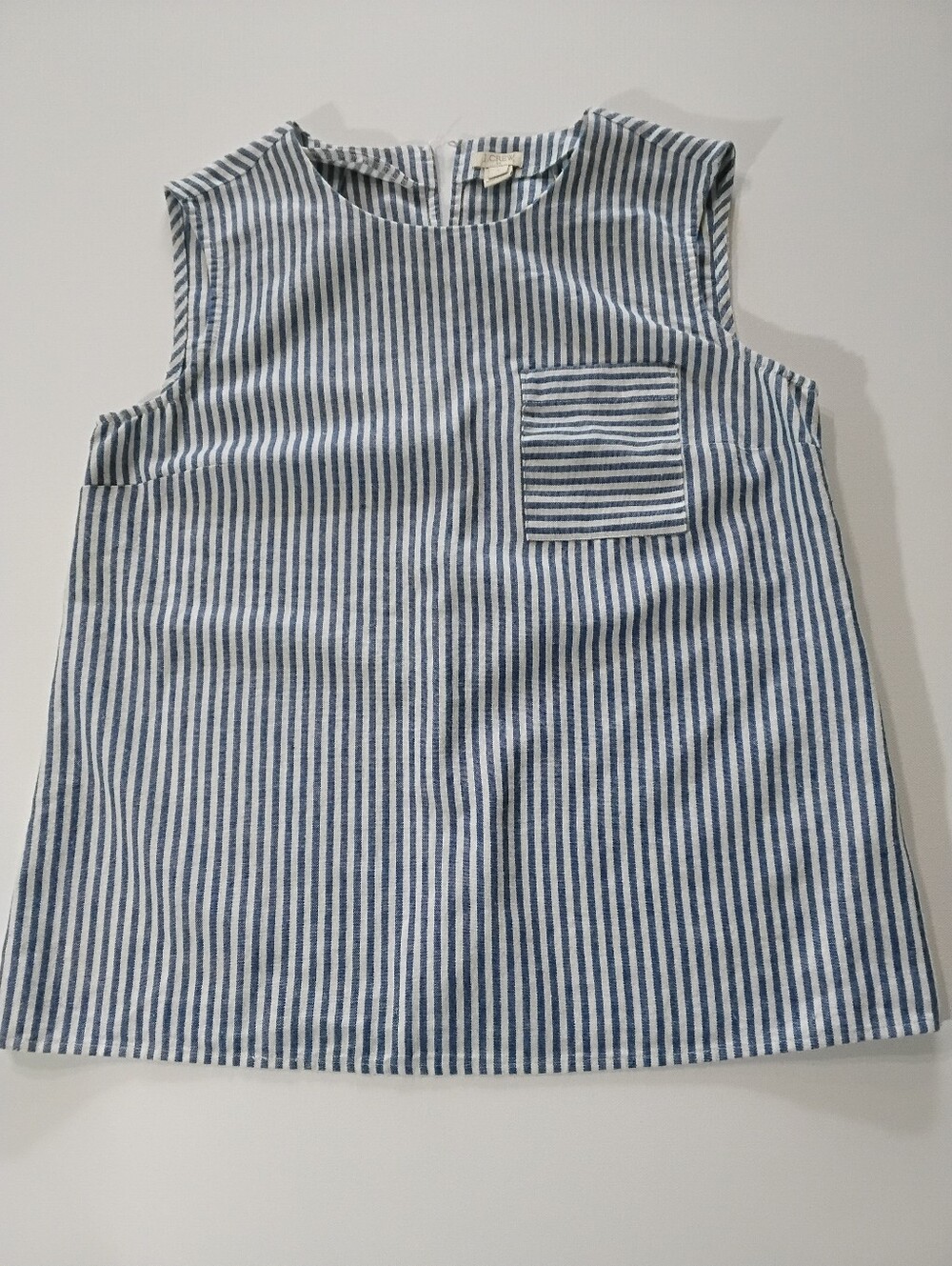 J. Crew Sleeveless Top Womens 8 Blue White Nautical Stripe Beachy Casual